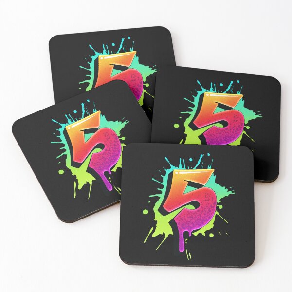 Item preview, Graffiti Number 5 Digit Colorful Paint Splash Style designed and sold by ToTheNextLetter.