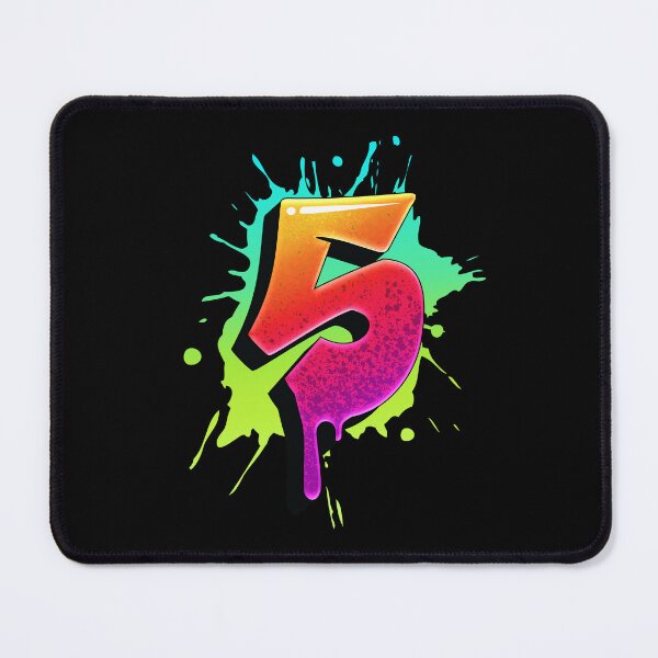 Item preview, Graffiti Number 5 Digit Colorful Paint Splash Style designed and sold by ToTheNextLetter.