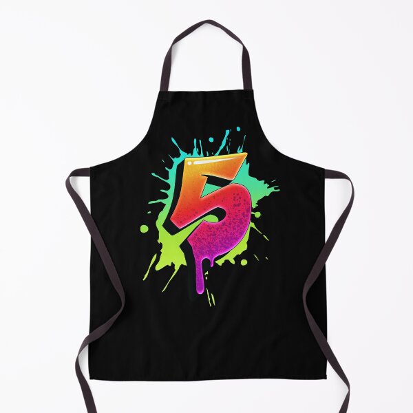 Item preview, Graffiti Number 5 Digit Colorful Paint Splash Style designed and sold by ToTheNextLetter.