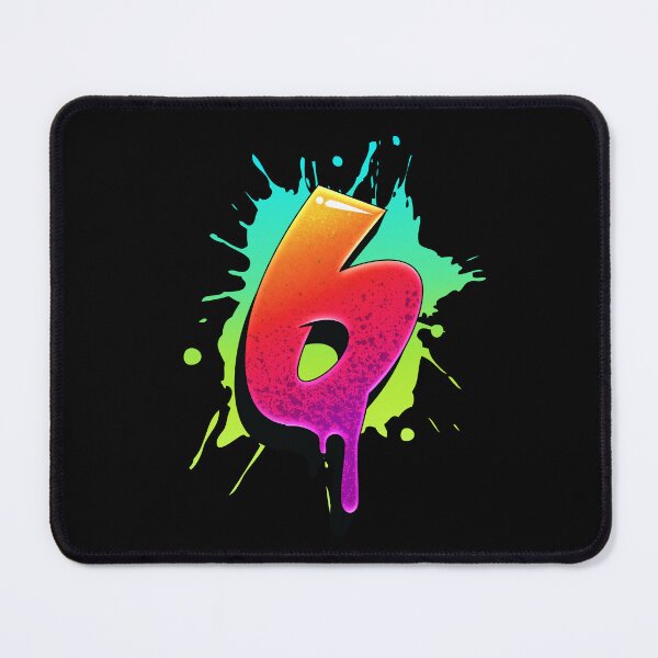 Item preview, Graffiti Number 6 Digit Colorful Paint Splash Style designed and sold by ToTheNextLetter.