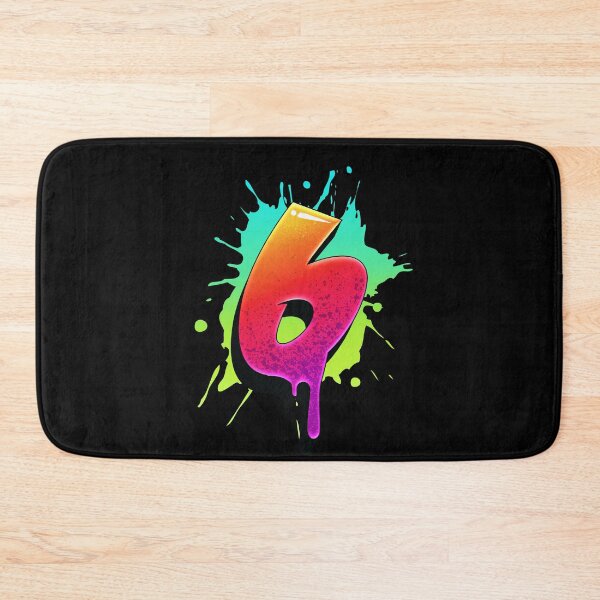 Item preview, Graffiti Number 6 Digit Colorful Paint Splash Style designed and sold by ToTheNextLetter.