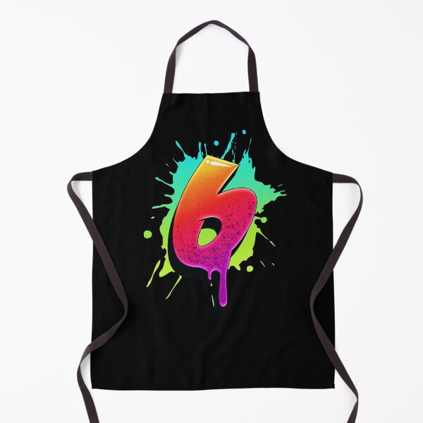 Item preview, Graffiti Number 6 Digit Colorful Paint Splash Style designed and sold by ToTheNextLetter.