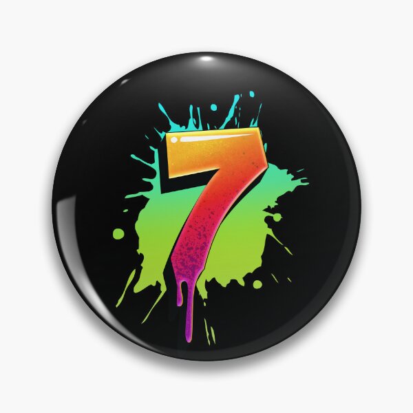 Item preview, Graffiti Number 7 Digit Colorful Paint Splash Style designed and sold by ToTheNextLetter.