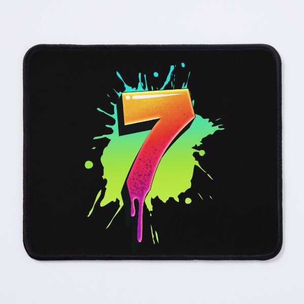 Item preview, Graffiti Number 7 Digit Colorful Paint Splash Style designed and sold by ToTheNextLetter.