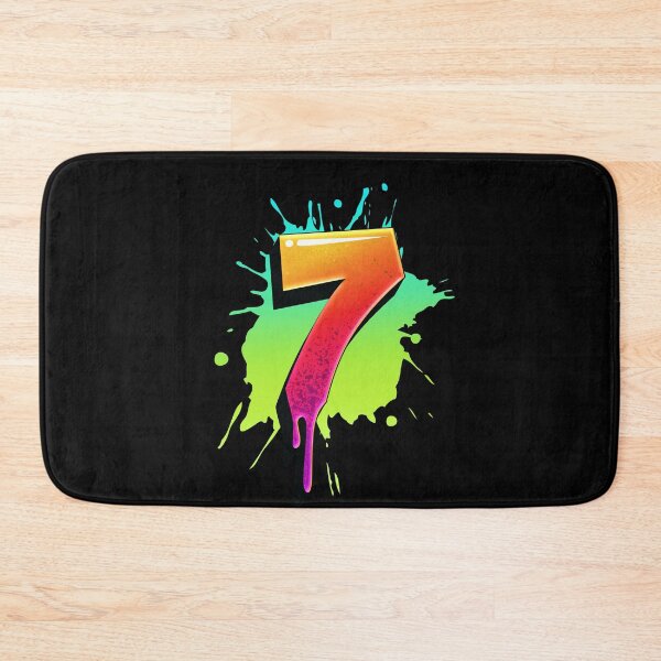 Item preview, Graffiti Number 7 Digit Colorful Paint Splash Style designed and sold by ToTheNextLetter.