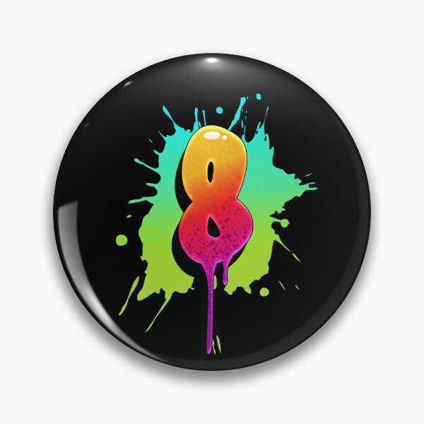 Item preview, Graffiti Number 8 Digit Colorful Paint Splash Style designed and sold by ToTheNextLetter.