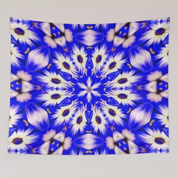 Item preview, Blue and white flower pattern designed and sold by Patternflower.