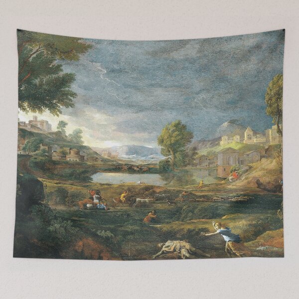 Item preview, Landscape during a Thunderstorm with Pyramus and thisbe. Nicolas Poussin designed and sold by OldTimeArt.