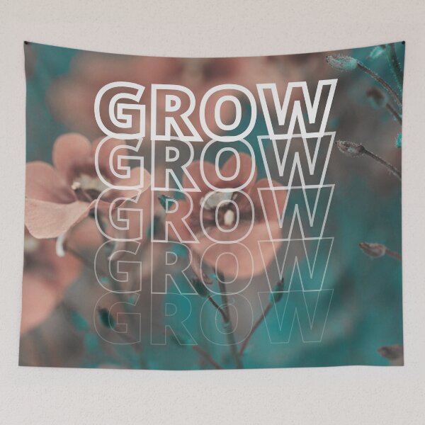 Item preview, GROW (above) - Cute Chill Orange Flowers designed and sold by AliceSLee.