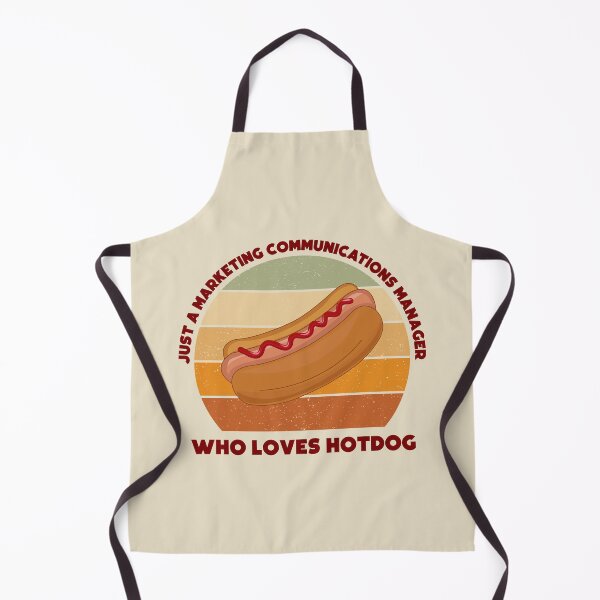 Item preview, Just a marketing communications manager who loves hotdog, dark text, funny food lovers marketing communications manager job, humor, joke, meme, hotdog lover designed and sold by SGS-.