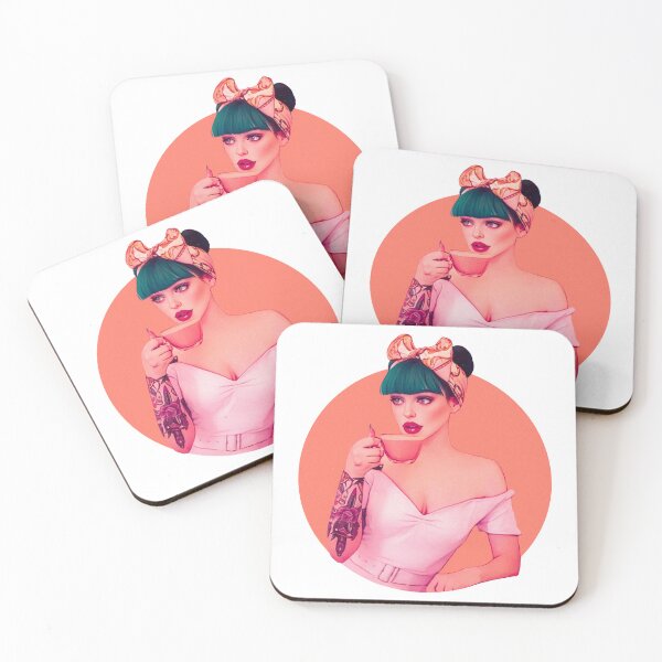 Item preview, Pin up girl tomando una ilustración de dibujos animados de café designed and sold by · GAMING SOUL ·.