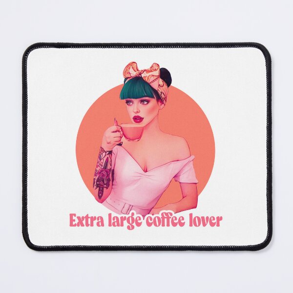 Item preview, Extra large coffee lover Pin up girl having a coffee cartoon illustration designed and sold by · GAMING SOUL ·.
