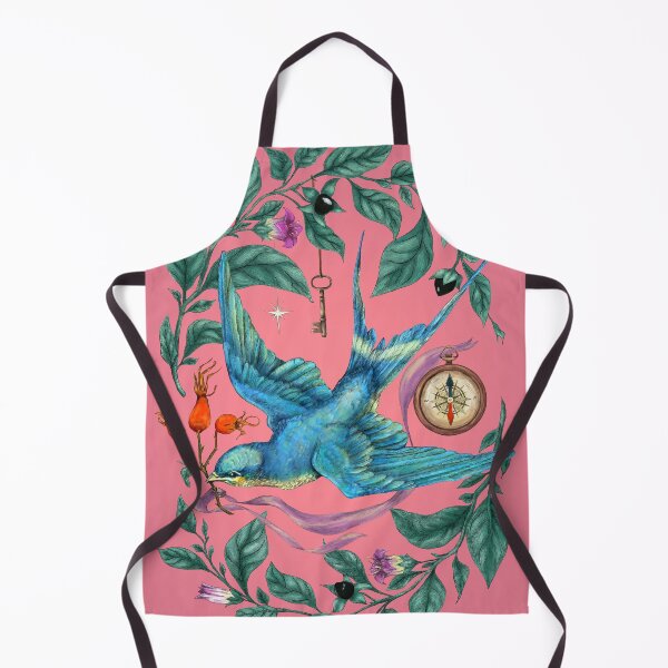 Item preview, Flying swallow and Nightshade. Pink background. designed and sold by Sitenkovamary.