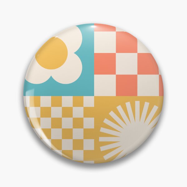 Item preview, Retro Check Pattern with Sun and Daisies designed and sold by Dominiquevari.