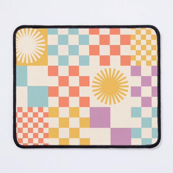 Item preview, Retro Check Pattern with Sun and Daisies designed and sold by Dominiquevari.
