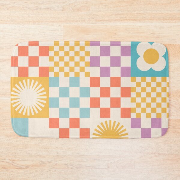 Item preview, Retro Check Pattern with Sun and Daisies designed and sold by Dominiquevari.