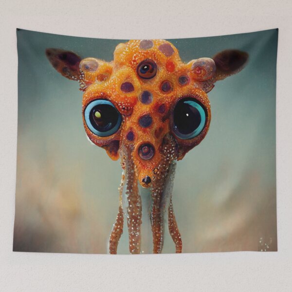 Item preview, giraffe and octopus mixed fancy artwork designed and sold by WeirdStation.