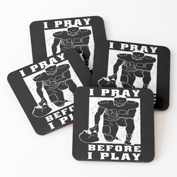 Item preview, Simple Elegant Football I Pray Before I Play Football Player Football Fan designed and sold by Countrysmart.