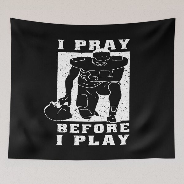 Item preview, Simple Elegant Football I Pray Before I Play Football Player Football Fan designed and sold by Countrysmart.