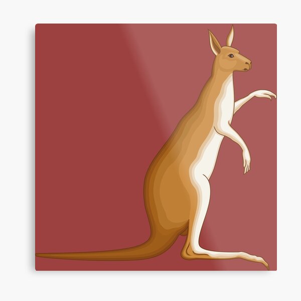 Kangaroo Cartoon Land Metal Print