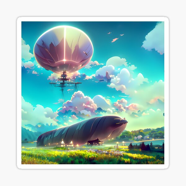 Premium AI Image | Fantasy airship in steampunk style flies through the sky  with clouds
