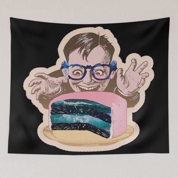 Item preview, Happy Kid with Space Cake - Tidal Wave from Space Design for Cool Children T-shirts and other accessories designed and sold by Ridiculam Toga.