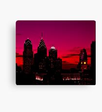 Philadelphia Skyline Sonnenuntergang Leinwanddruck