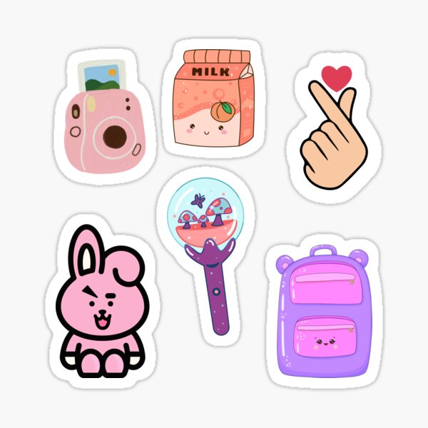 Aesthetic girly cute Journal sticker pack Sticker for Sale by Artistusha