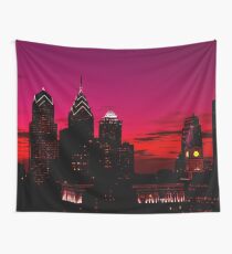 Philadelphia Skyline Sonnenuntergang Wandbehang