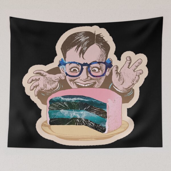 Item preview, Happy Kid with Space Cake - Tidal Wave from Space Design for Cool Children T-shirts and other accessories designed and sold by Ridiculam Toga.