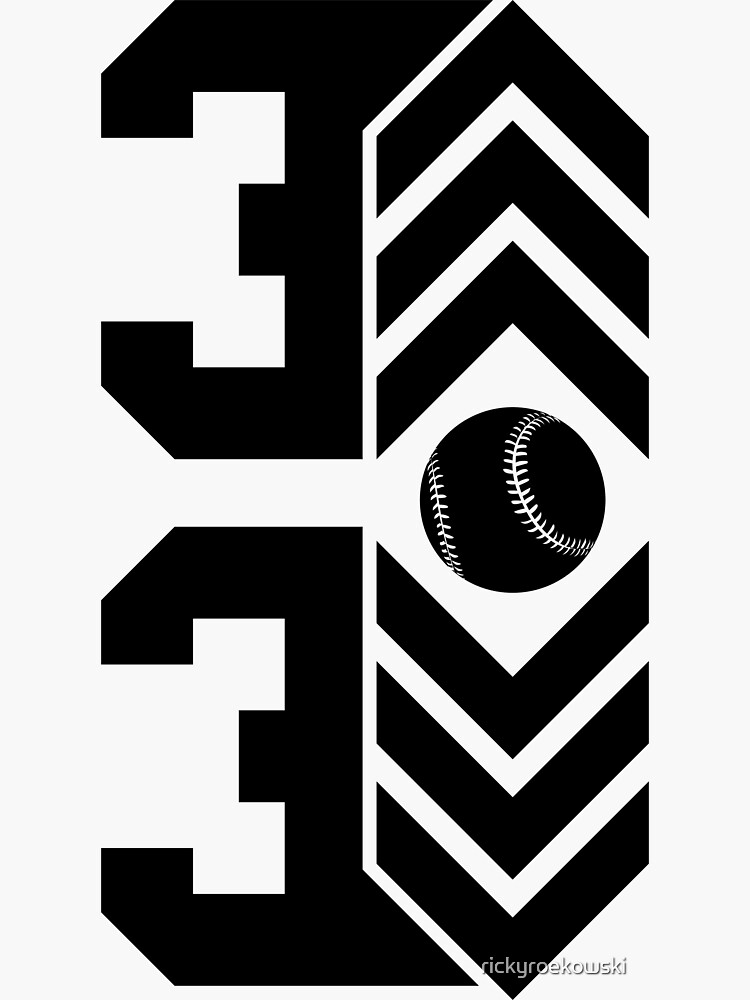 "3 Up 3 Down Baseball" Sticker for Sale by rickyroekowski Redbubble