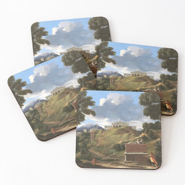 Item preview, Landscape with the ancient tomb and two figures. Nicolas Poussin designed and sold by OldTimeArt.