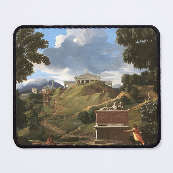 Item preview, Landscape with the ancient tomb and two figures. Nicolas Poussin designed and sold by OldTimeArt.