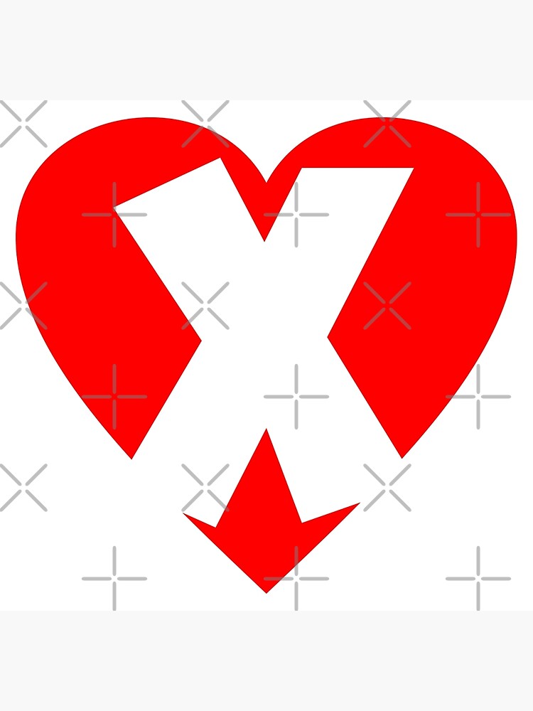 "I love X Heart X Heart with letter X" Poster for Sale by