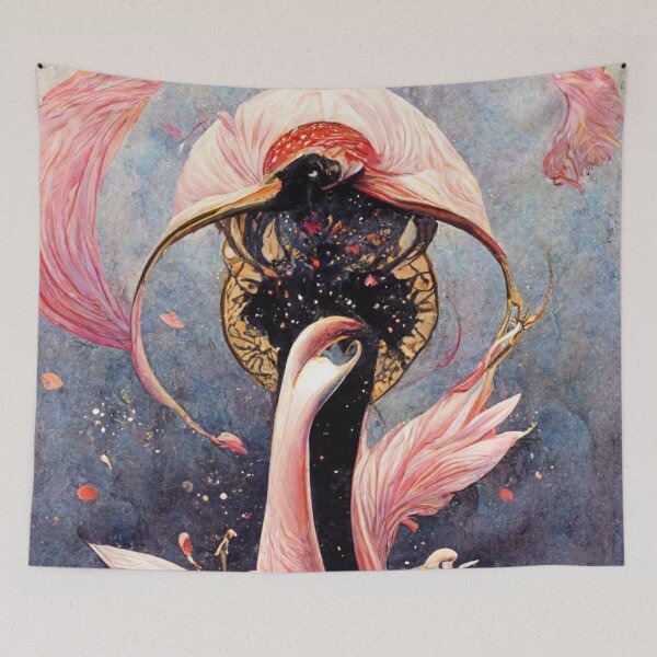 Item preview, flamingo couple dancing artwork designed and sold by WeirdStation.