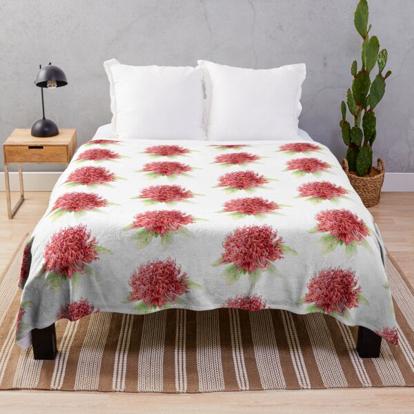 Item preview, Waratah Telopea speciosissima red flower watercolor designed and sold by Sarah Trett.