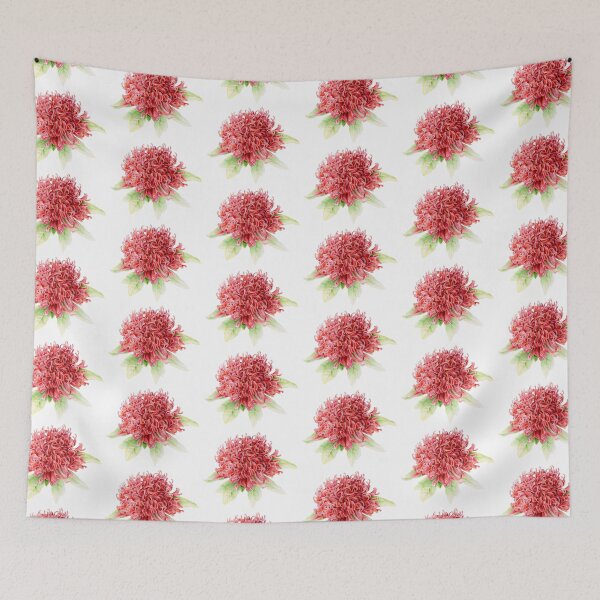 Item preview, Waratah Telopea speciosissima red flower watercolor designed and sold by Sarah Trett.