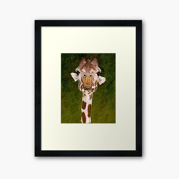 The Smiling Giraffe Framed Art Print
