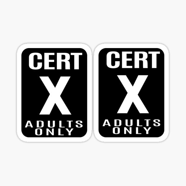 Vintage Movie Age Rating - X for restricted - Horror Movies - Sticker