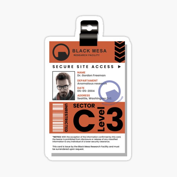 Black Mesa Id Card
