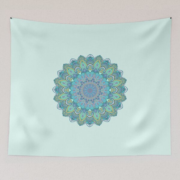 Item preview, light green mandala designed and sold by MandalaFlowerArt.