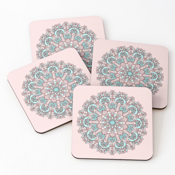 Item preview, mandala#31 on pink background designed and sold by MandalaFlowerArt.