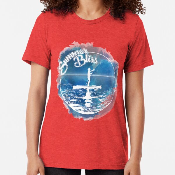 "Summer Bliss" Watercolour Paddle Board Tri-blend T-Shirt