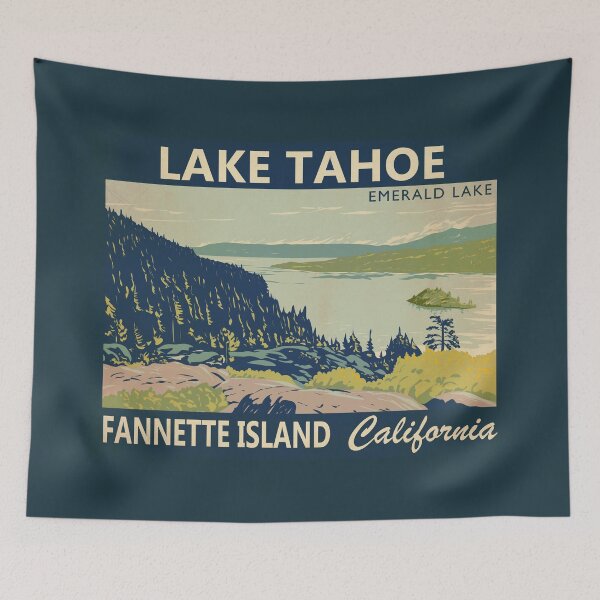 Item preview, Lake Tahoe Fannette Island Vintage designed and sold by KrisSidDesigns.