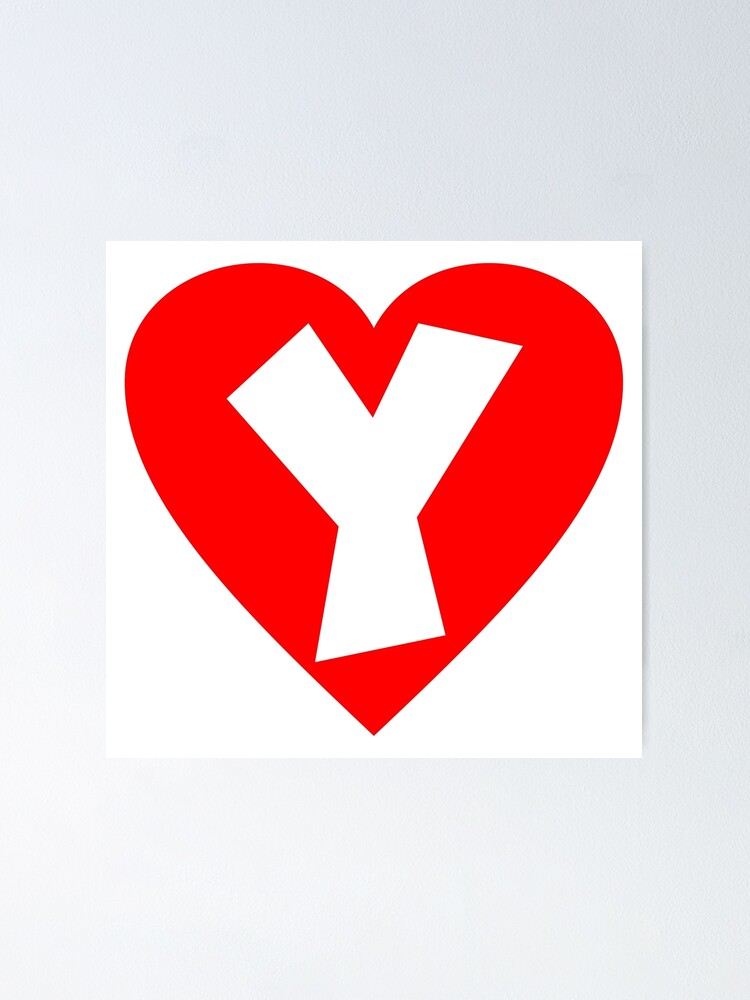 Poster for Sale avec l'œuvre « Ballon coeur rouge avec lettre noire M  monogramme de la Saint-Valentin » de l'artiste KateBilous