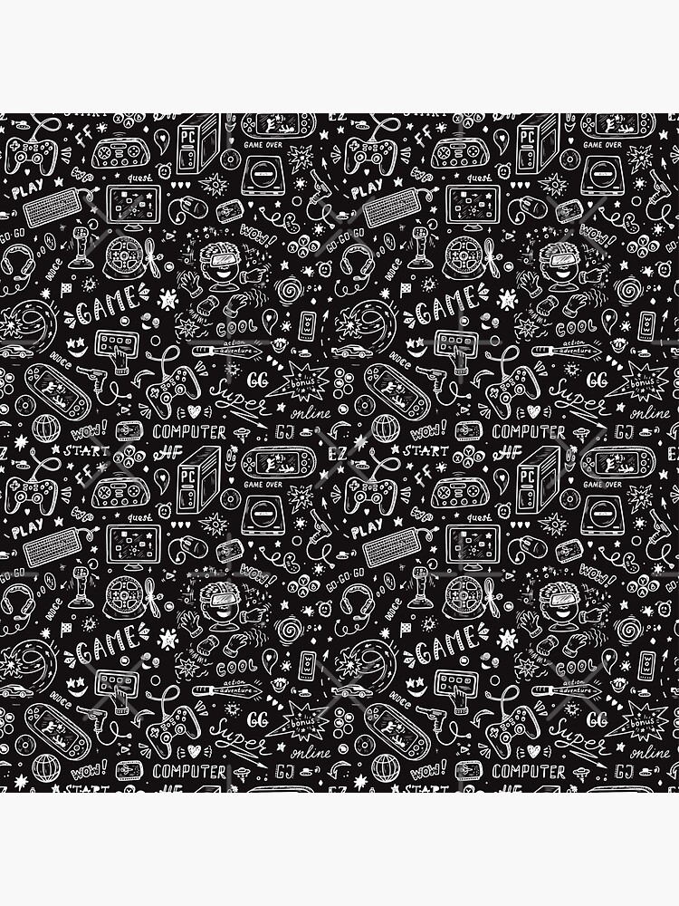 "Video Games Pattern | Gaming Console Computer Play" Sticker for Sale ...