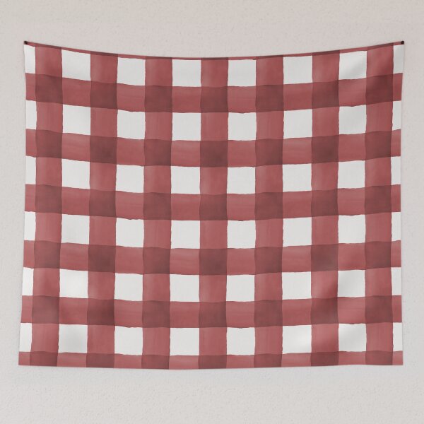 Item preview, Watercolor Gingham Checks Pattern - Red designed and sold by MLTDesignLab.