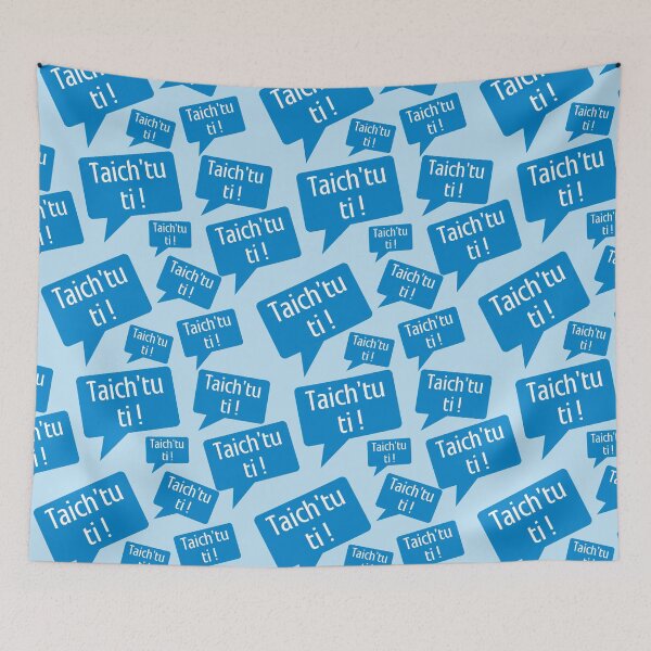 Item preview, Belgian expression which means "Shut up" in a blue comic bubble designed and sold by PausePapote.