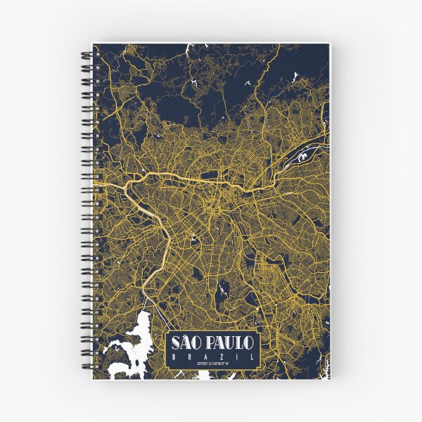 Item preview, Sao Paulo City Map of Brazil - Gold Art Deco designed and sold by deMAP.