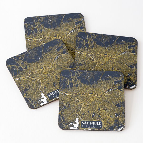 Item preview, Mapa de la ciudad de Sao Paulo de Brasil - Gold Art Deco designed and sold by deMAP.